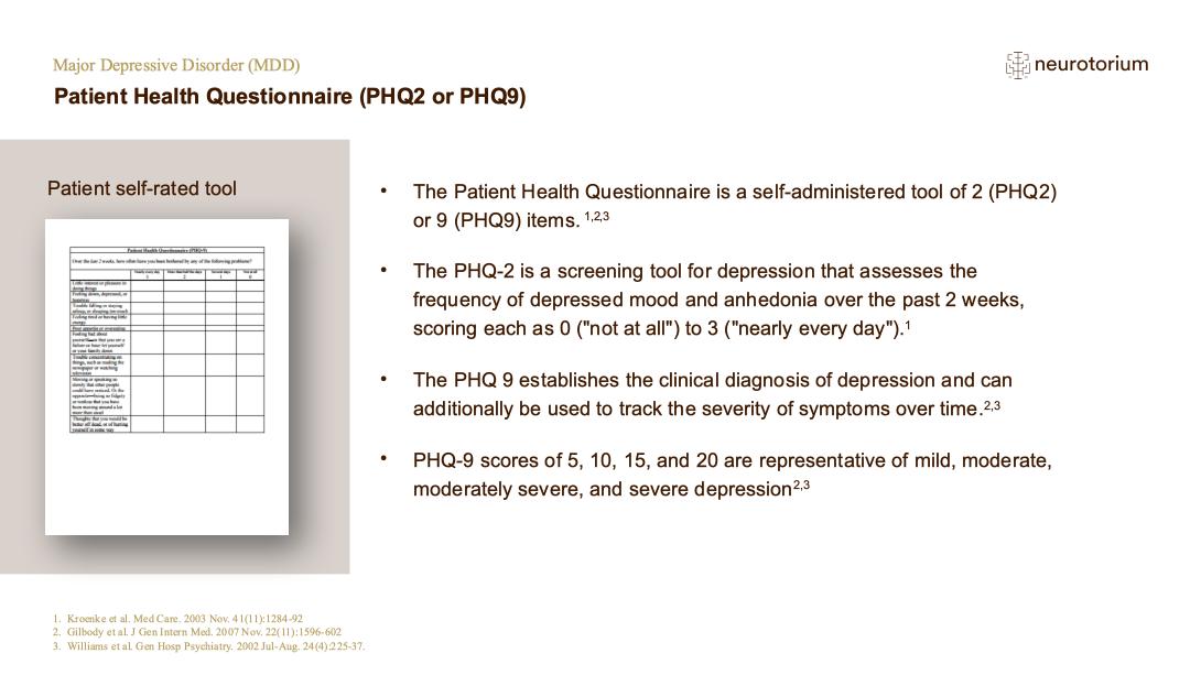 Major Depressive Disorder – Definitions and Diagnosis – slide 36
